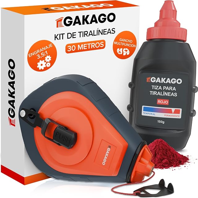 Carrello traccialinee Gakago con corpo in alluminio e ricarica di gesso rosso