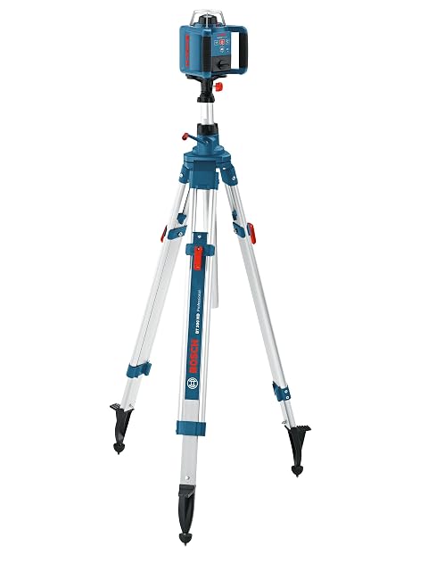 Treppiede Bosch Professional BT 300 HD alla massima altezza con un laser montato