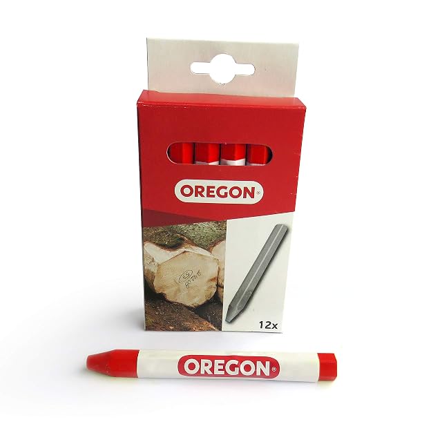 Matite di gesso rosse esagonali Oregon nelle loro guaine di carta