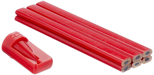 Matite da carpentiere Werkzeyt arancioni con il loro temperino abbinato