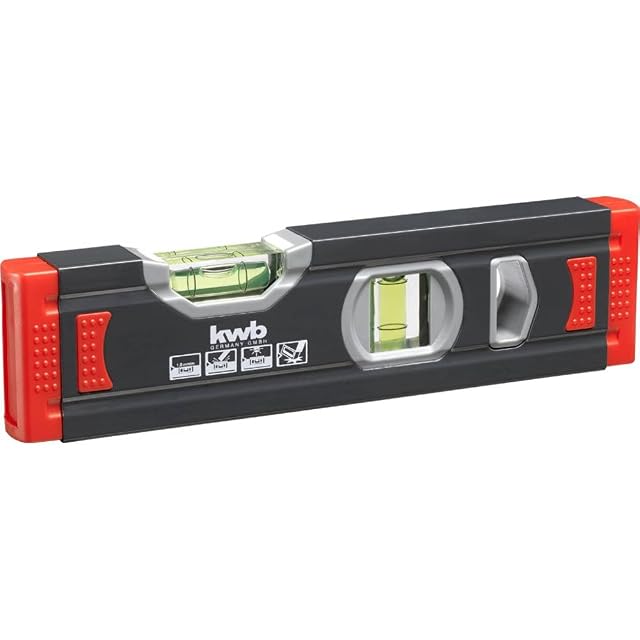 Mini livella a bolla in alluminio kwb, lunga 20 centimetri, con fiala orizzontale e verticale