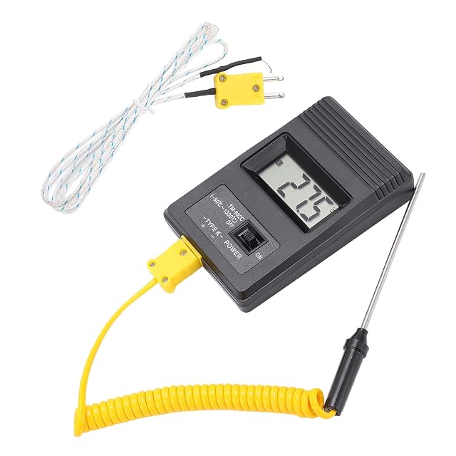 Termometro a termocoppia portatile Leopacat TM-902C con la sua sonda a filo
