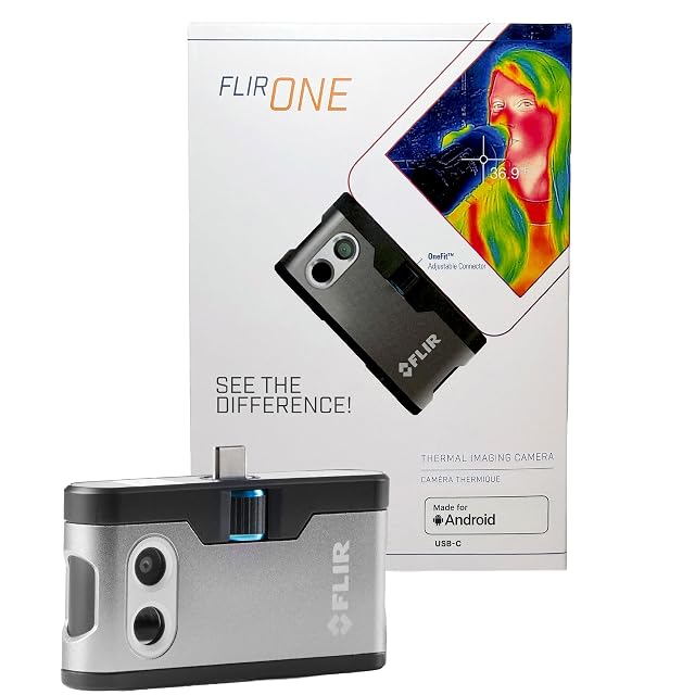 Termocamera FLIR ONE Gen 3 collegata alla porta USB-C di un telefono Android